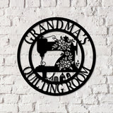 Personalized Sewing Metal Sign,Custom Quilting Sign For Sewing Room Decor, Gift For Grandma, Sewing Machine Sign