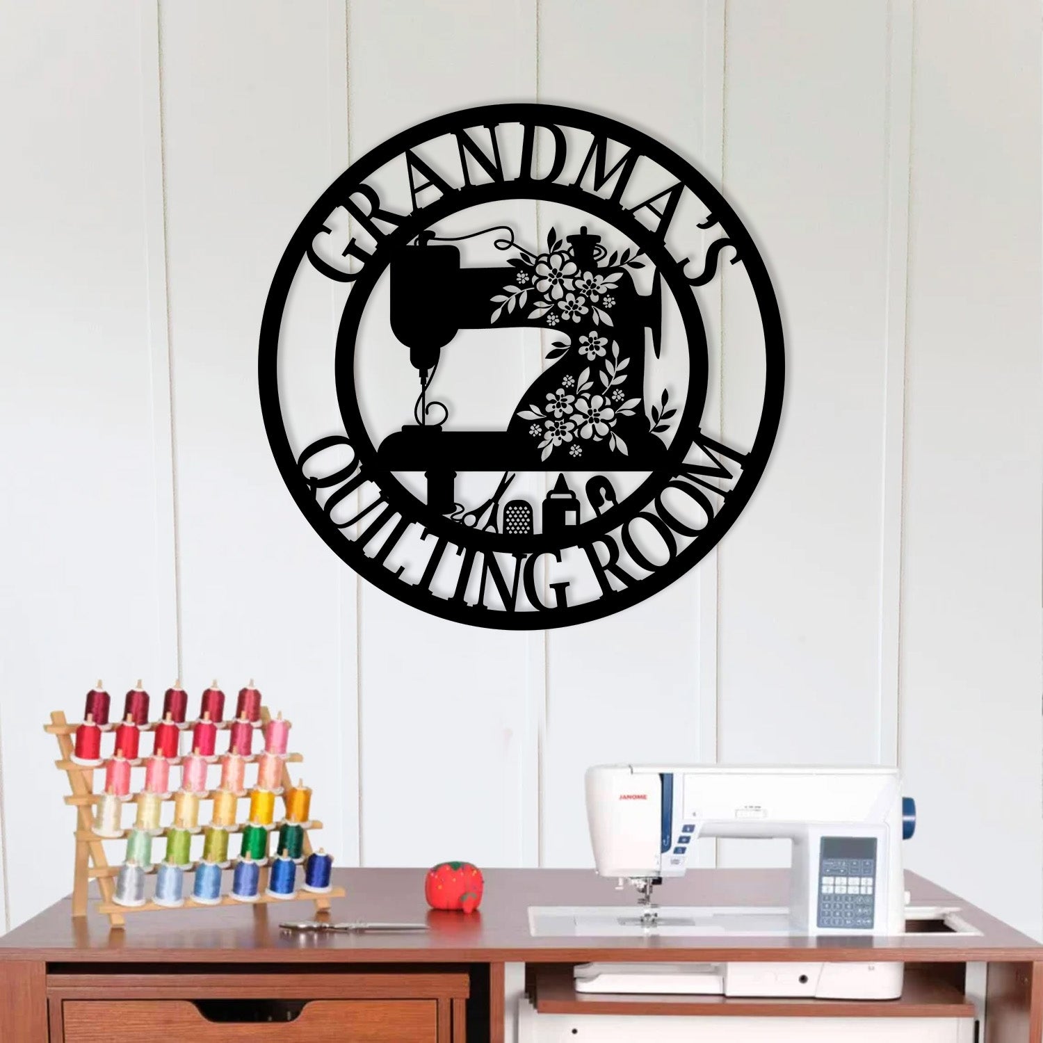 Personalized Sewing Metal Sign,Custom Quilting Sign For Sewing Room Decor, Gift For Grandma, Sewing Machine Sign