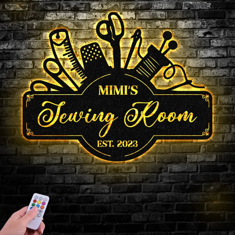 Personalized Sewing Room Led Light Metal Sign Sewing Decor Metal Sewing Sign Quilting Sign Gift For Wife Gift For