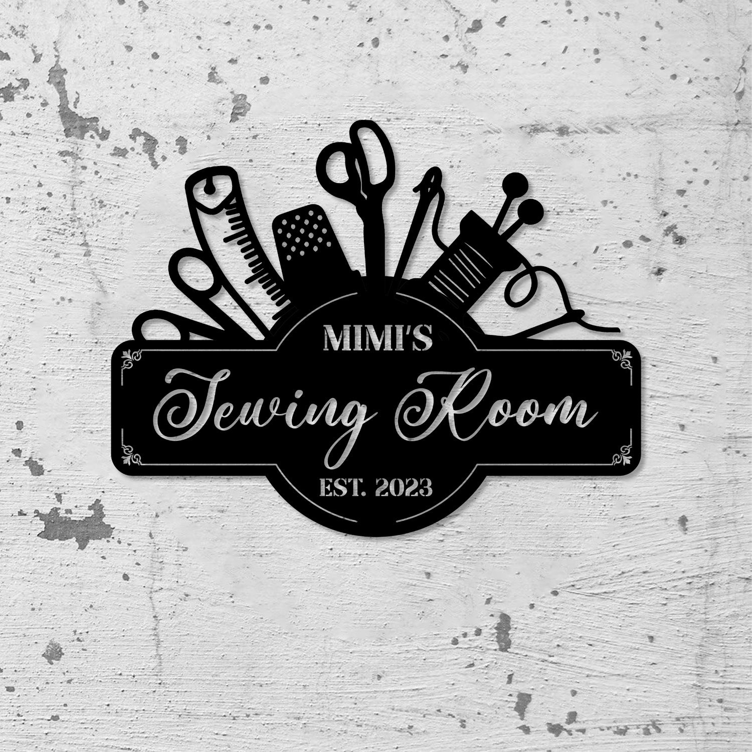 Personalized Sewing Room Led Light Metal Sign, Sewing Decor, Metal Sewing Sign, Quilting Sign, Gift For Wife, Gift For Grandma, Gift For Mom
