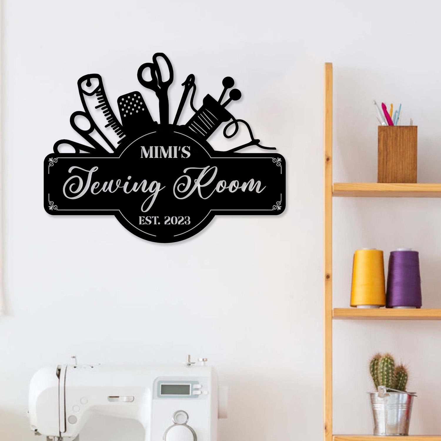 Personalized Sewing Room Led Light Metal Sign, Sewing Decor, Metal Sewing Sign, Quilting Sign, Gift For Wife, Gift For Grandma, Gift For Mom