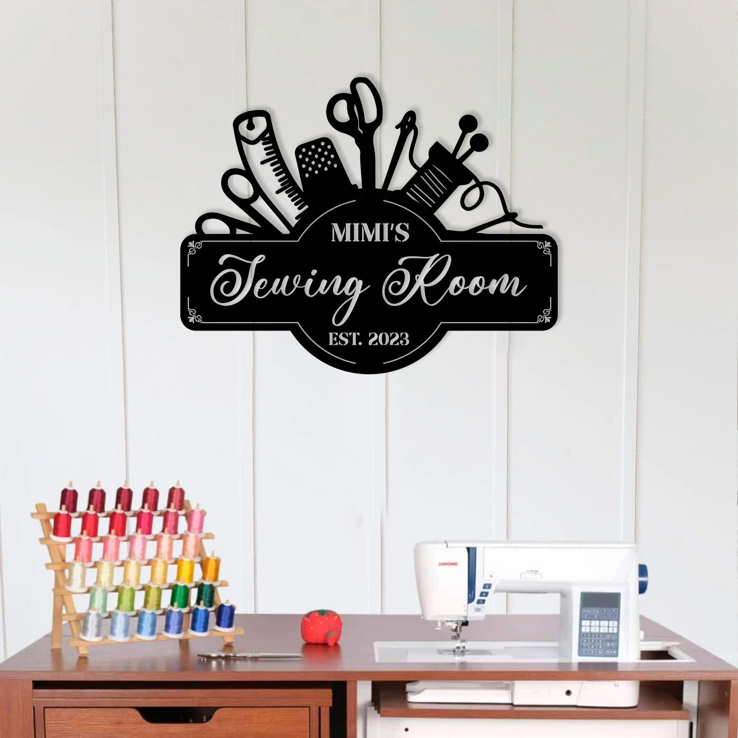 Personalized Sewing Room Led Light Metal Sign, Sewing Decor, Metal Sewing Sign, Quilting Sign, Gift For Wife, Gift For Grandma, Gift For Mom