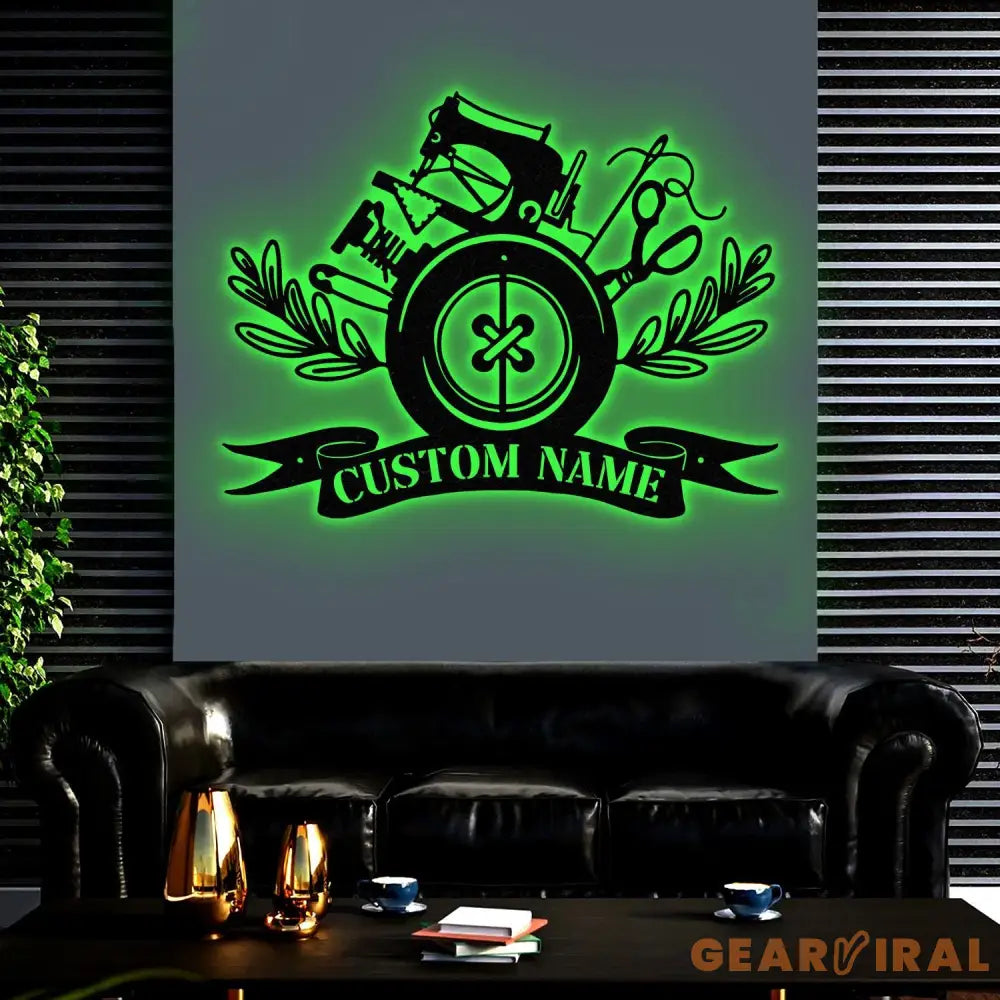 Personalized Sewing Room Metal Sign with Led Light Craft Sign Decor Craft Quilting Sign Art Room Decor Sewing Hobby