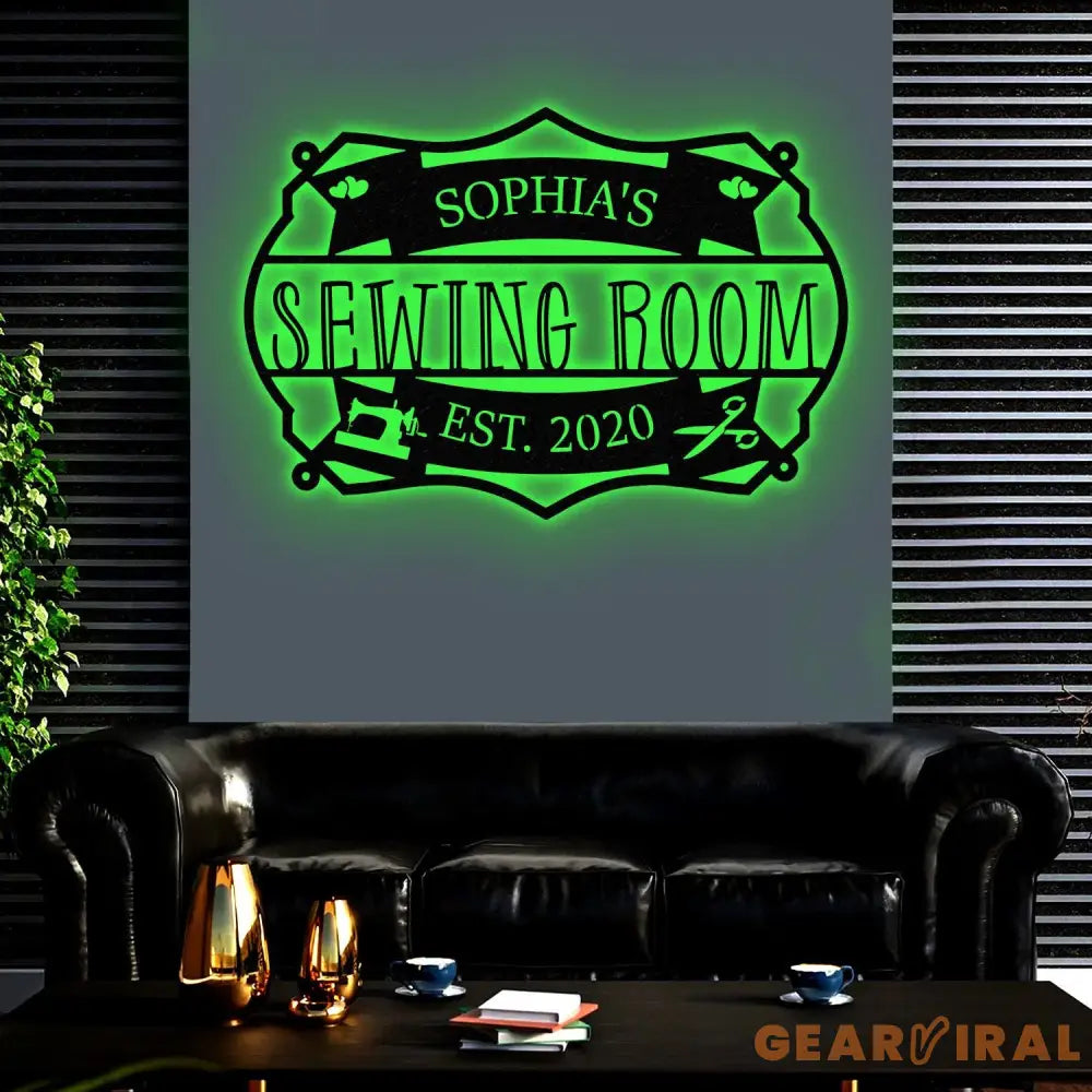 Personalized Sewing Room Metal Sign with Led Light Craft Sign Decor Craft Quilting Sign Art Room Decor Sewing Hobby