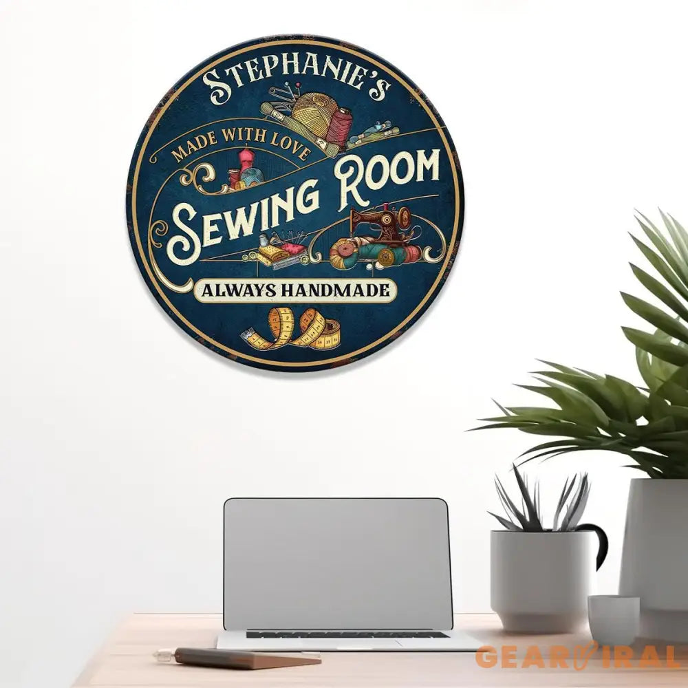 Personalized Sewing Room Metal Sign with Led Light Craft Sign Decor Craft Quilting Sign Art Room Decor Sewing Hobby