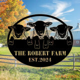 Personalized Sheep Farm Metal Sign - Lamp Farmhouse Decor - Family Name Sign - Metal Garden Sign | GearViral
