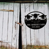 Personalized Sheep Farm Metal Sign - Lamp Farmhouse Decor - Family Name Sign - Metal Garden Sign | GearViral