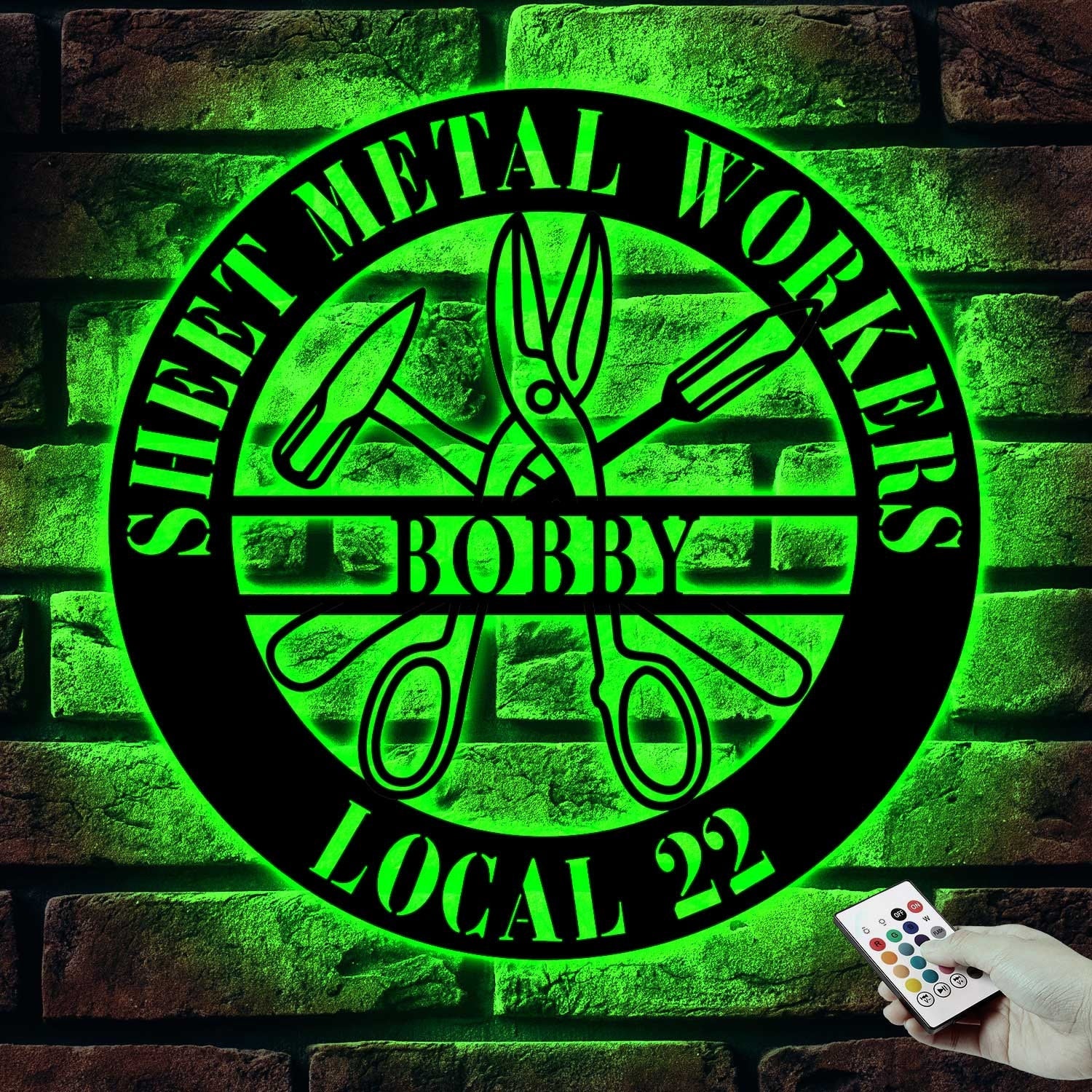 Personalized Sheet Metal Workers Metal Wall Art With Led Lights - Sheet Metal Workers Gift - Custom Local - Christmas Gift For Husband | GearViral