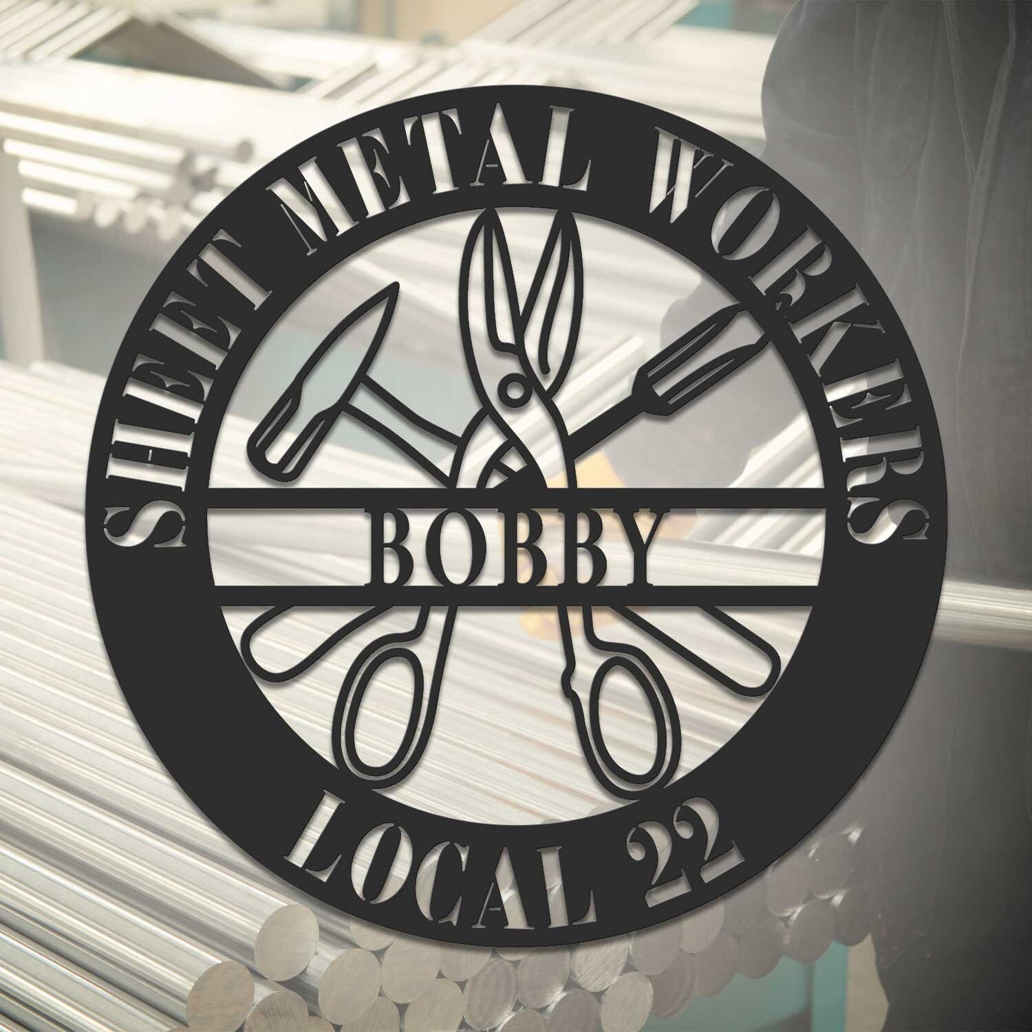 Personalized Sheet Metal Workers Metal Wall Art With Led Lights - Sheet Metal Workers Gift - Custom Local - Christmas Gift For Husband | GearViral