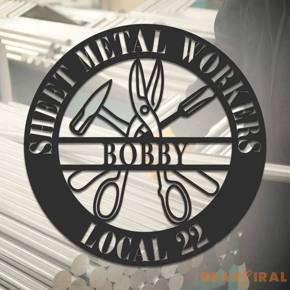 Personalized Sheet Metal Workers Metal Wall Art With Led Lights - Sheet Metal Workers Gift - Custom Local - Christmas