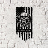 Personalized Skull Mechanic Metal Wall Art LED Light, Custom Workshop Name Sign, Home Decor Car Mechanic Vs2 - Gearviral
