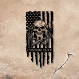 Personalized Skull Mechanic Metal Wall Art LED Light, Custom Workshop Name Sign, Home Decor Car Mechanic Vs2 - Gearviral