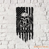 Personalized Skull Mechanic Metal Wall Art LED Light Custom Workshop Name Sign Home Decor Car Mechanic Vs2 - Gearviral