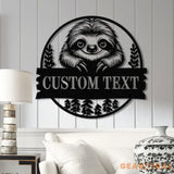 Personalized Sloth Metal Wall Art LED Light Custom Lazy Sloth Name Sign Funny Sloth Lover Decor Home Wall Art Gift for