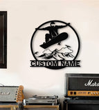 Personalized Snowboarding Metal Wall Art LED Light Custom Snowboard Name Sign Home Decor Snowboarder Mountain Winter Sport Decoration Xmas | GearViral