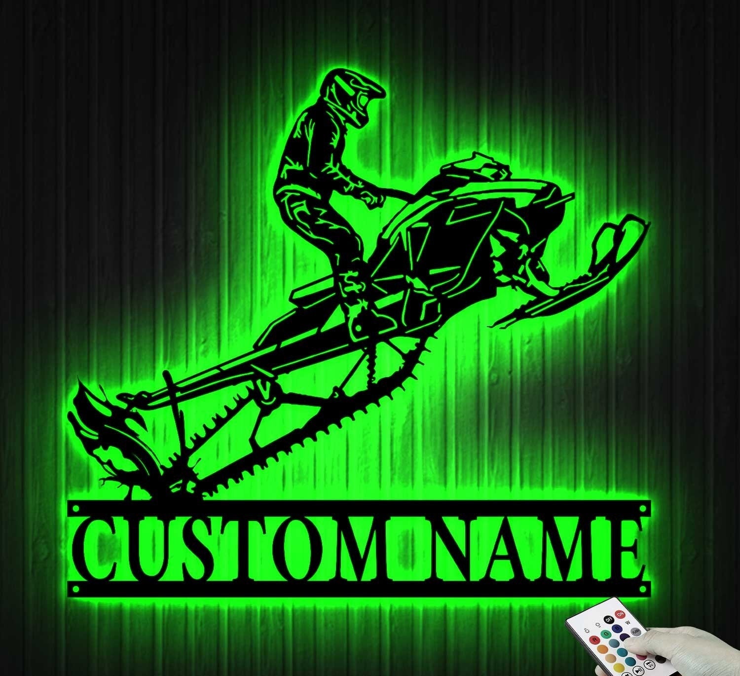 Personalized Snowmobile Metal Wall Art LED Light - Snowmobile  Gift - Custom Ski-Doo Name Sign - Home Decor Motor Sled Biker Decoration | GearViral