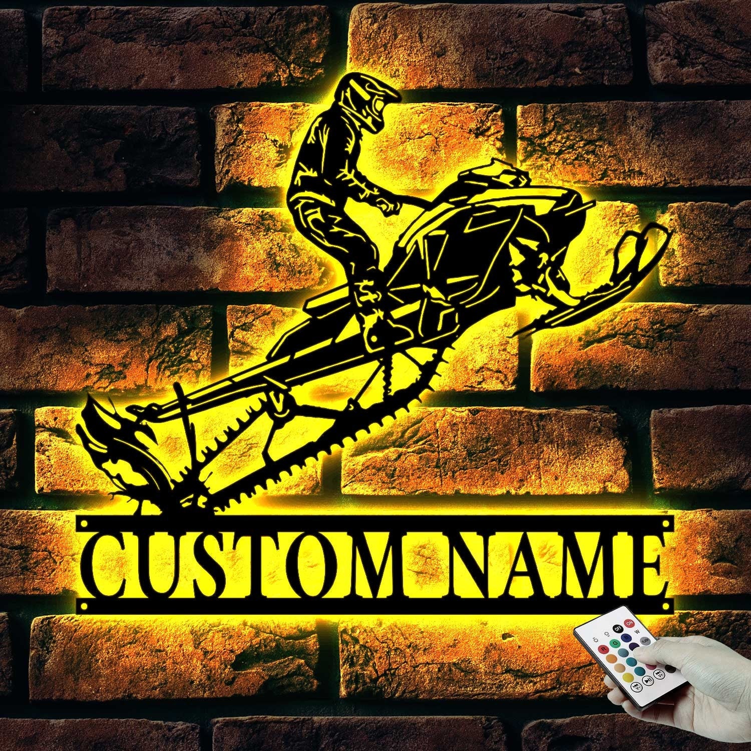 Personalized Snowmobile Metal Wall Art LED Light - Snowmobile  Gift - Custom Ski-Doo Name Sign - Home Decor Motor Sled Biker Decoration | GearViral