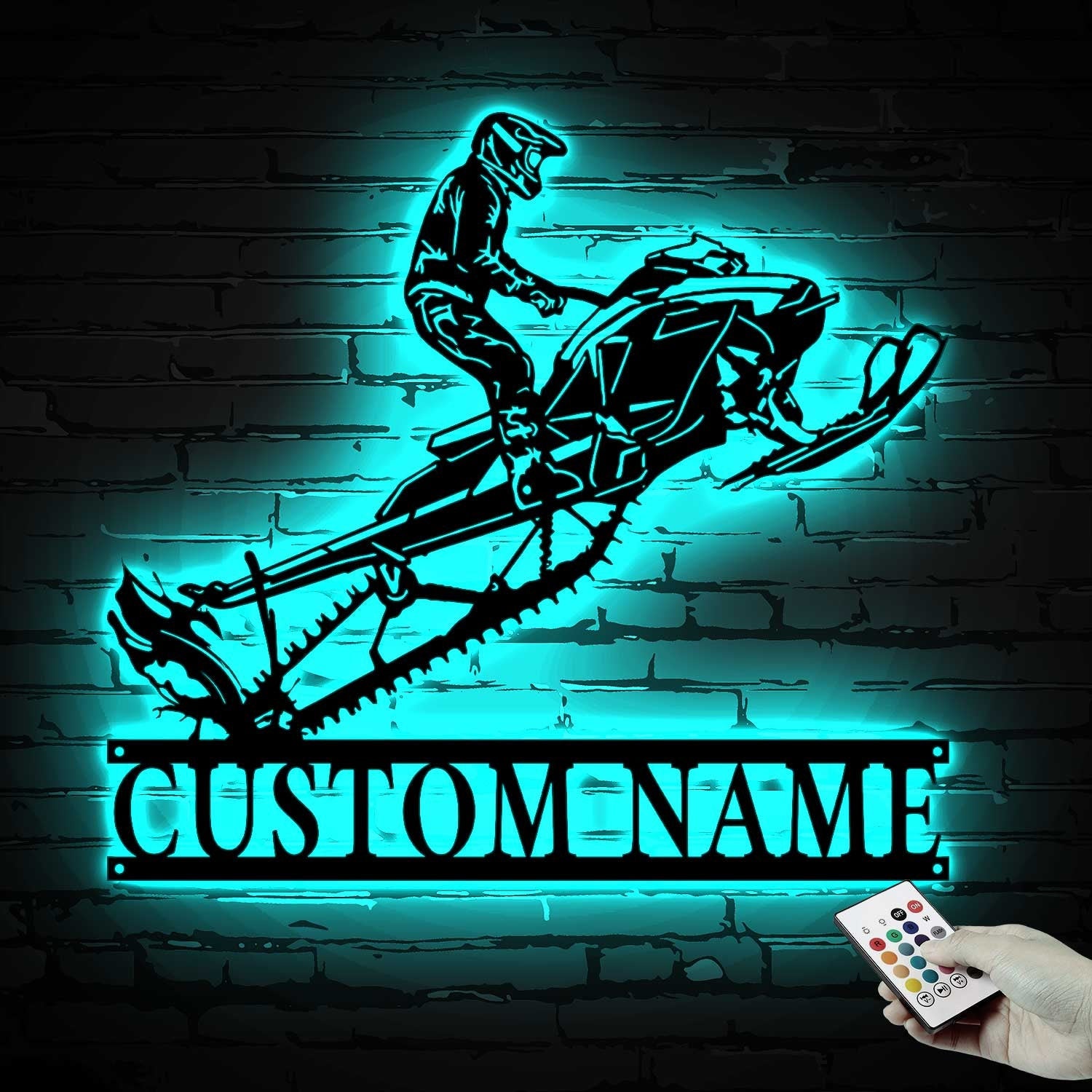 Personalized Snowmobile Metal Wall Art LED Light - Snowmobile  Gift - Custom Ski-Doo Name Sign - Home Decor Motor Sled Biker Decoration | GearViral