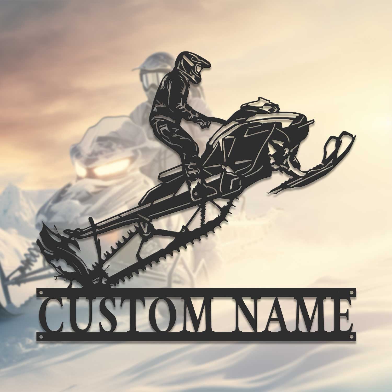 Personalized Snowmobile Metal Wall Art LED Light - Snowmobile  Gift - Custom Ski-Doo Name Sign - Home Decor Motor Sled Biker Decoration | GearViral