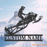 Personalized Snowmobile Metal Wall Art LED Light - Snowmobile Gift - Custom Ski-Doo Name Sign - Home Decor Motor Sled