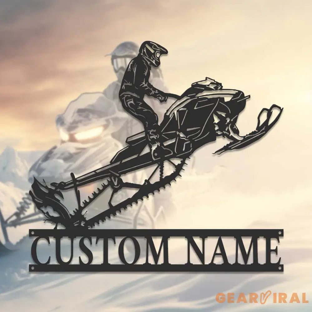 Personalized Snowmobile Metal Wall Art LED Light - Snowmobile Gift - Custom Ski-Doo Name Sign - Home Decor Motor Sled