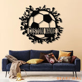 Personalized Soccer Ball Metal Sign with LED Light - Custom Name Sport Wall Art - Home Decor & Birthday Gift for Soccer