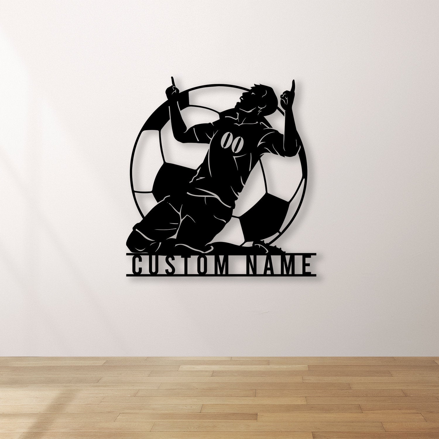 Personalized Soccer Ball Name Sign, Metal Wall Art, Soccer Name Sign, Sports Name Sign, Gift For Soccer Football Players, Sports Wall Art