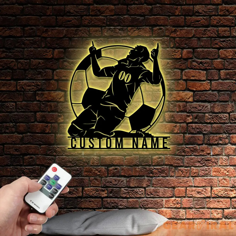 Personalized Soccer Ball Name Sign Metal Wall Art Soccer Name Sign Sports Name Sign Gift For Soccer Football Players