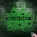 Personalized Spider Web Name Sign With Led Lights, Halloween Home Decor, Halloween gift Idea, Housewarming Gift, Family Gift, Halloween Sign