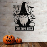 Personalized Spooky Gnome Pumpkin Halloween Metal Wall Art Led Light, Custom Halloween Sign, Halloween Party Decor, Custom Metal Fall Autumn