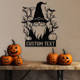 Personalized Spooky Gnome Pumpkin Halloween Metal Wall Art Led Light, Custom Halloween Sign, Halloween Party Decor, Custom Metal Fall Autumn