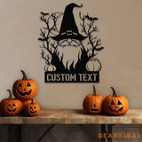 Personalized Spooky Gnome Pumpkin Halloween Metal Wall Art Led Light Custom Halloween Sign Halloween Party Decor Custom