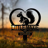 Personalized Squirrel Memorial Heart Stake Sign - Pet Grave Marker Squirrel Lover Gift Pet Loss Sympathy Sign