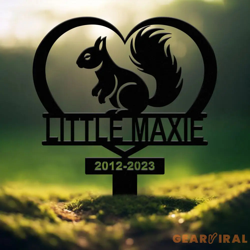 Personalized Squirrel Memorial Heart Stake Sign - Pet Grave Marker Squirrel Lover Gift Pet Loss Sympathy Sign