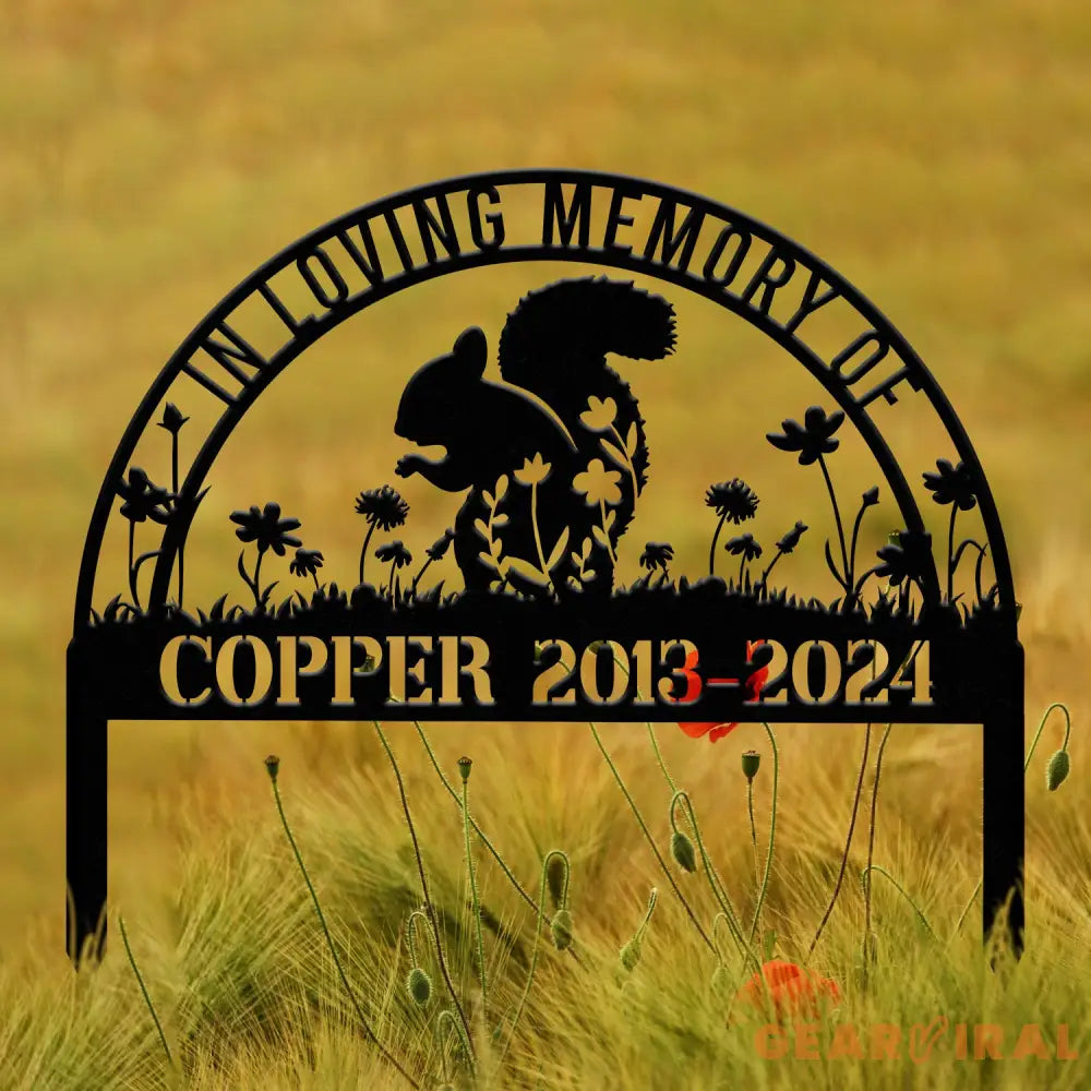 Personalized Squirrel Memorial Stake Sign - Pet Grave Marker Squirrel Lover Gift Pet Loss Sympathy Sign Remembrance