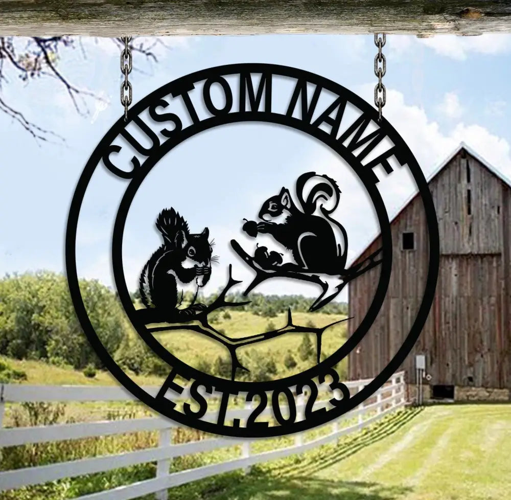 Personalized Squirrel Metal Sign - Squirrel Farm - Squirrel sign - Squirrel gift | GearViral