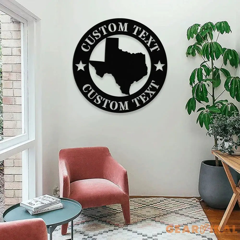 Personalized State Metal Address LED Sign - House number Hanging Address Plaque Yard Sign -Personalize Family Name Sign