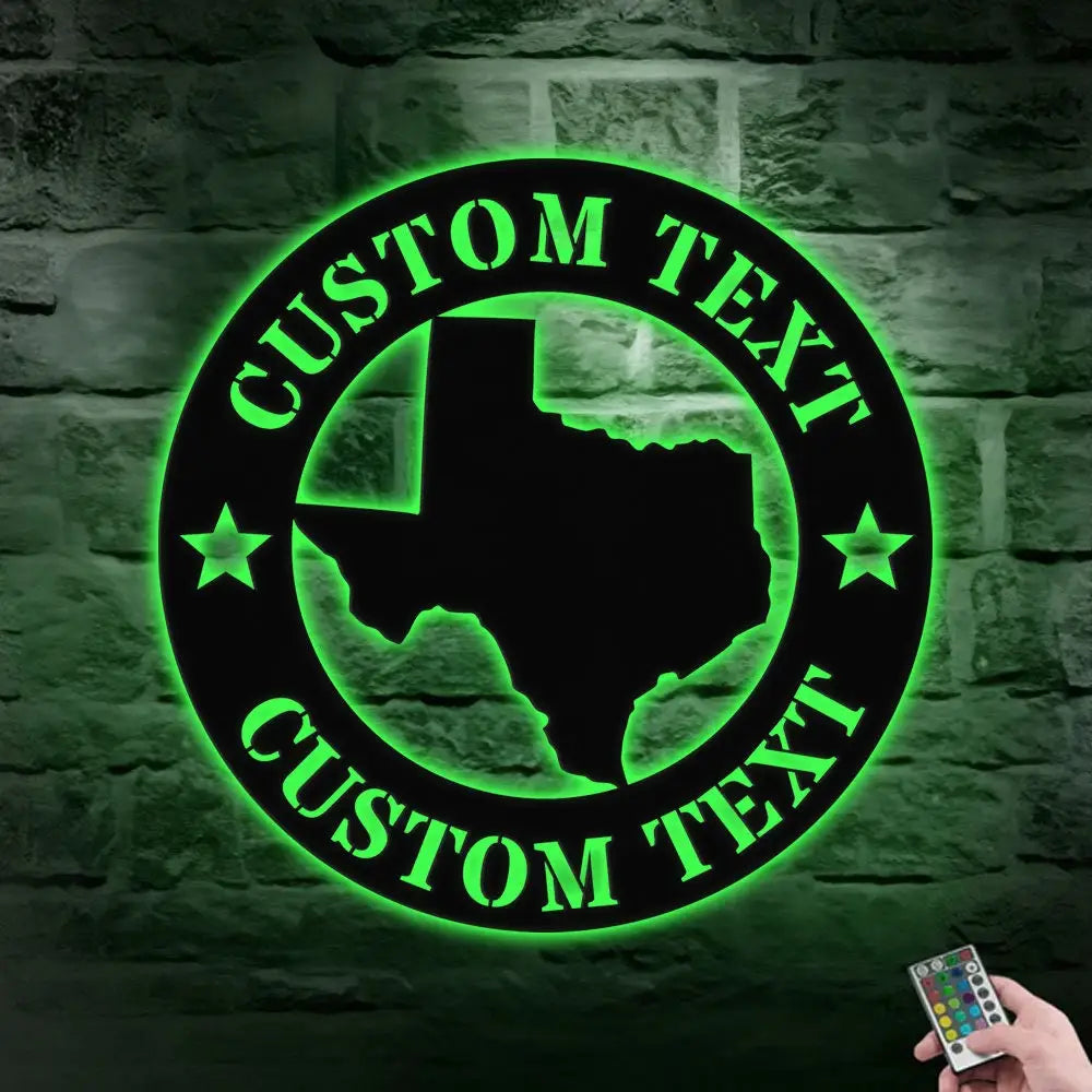 Personalized State Metal Address LED Sign - House number Hanging Address Plaque Yard Sign -Personalize Family Name Sign