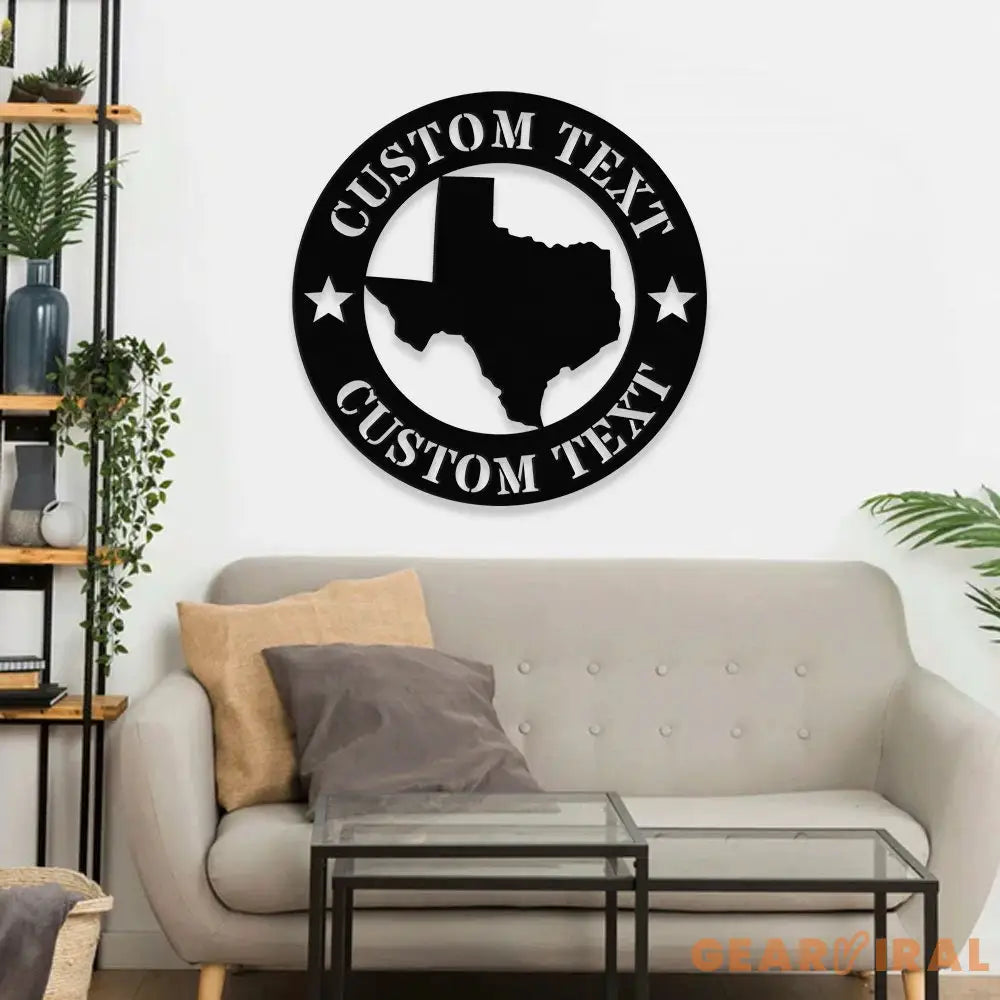 Personalized State Metal Address LED Sign - House number Hanging Address Plaque Yard Sign -Personalize Family Name Sign