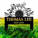 Personalized Sunflower Memorial Plaque Stake, Memorial Gifts for Loss of Mother, Memorial Sign, In Loving Memory Gift, Sympathy Gifts
