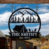 Personalized Tent Camping Metal Sign Custom Campsite Yard Sign Outdoor Camping Decor Custom Camping Gift Rustic