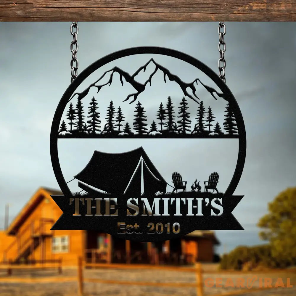 Personalized Tent Camping Metal Sign Custom Campsite Yard Sign Outdoor Camping Decor Custom Camping Gift Rustic