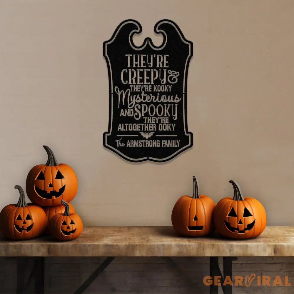 Personalized They’re Creepy Halloween Metal Wall Art Led Light Custom Halloween Sign Halloween Party Decor Custom Metal