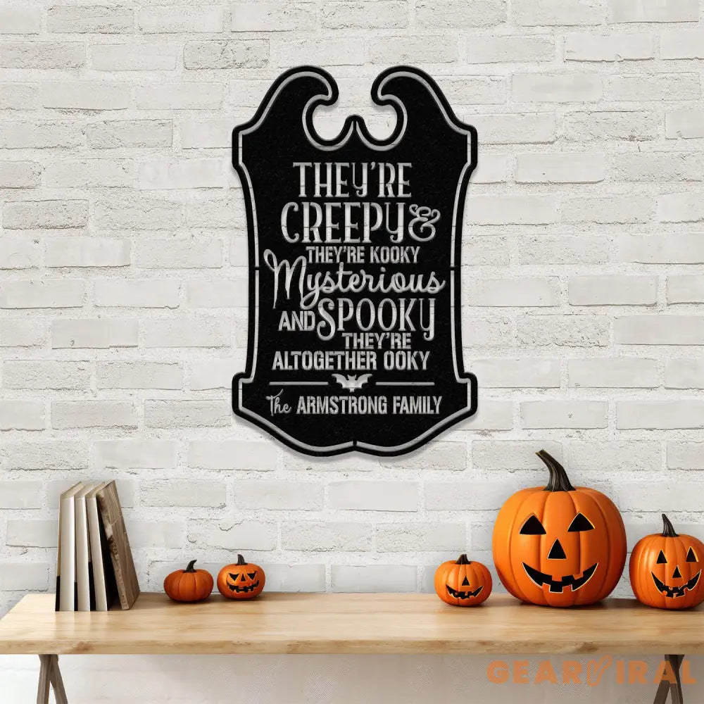 Personalized They’re Creepy Halloween Metal Wall Art Led Light Custom Halloween Sign Halloween Party Decor Custom Metal