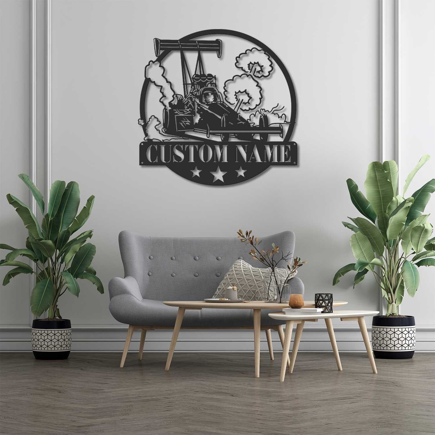 Personalized Top Fuel Dragster Metal Wall Art - Custom Dragster Name Sign Decoration For Room - Drag Racing Home Decor - Custom Drag Racing | GearViral