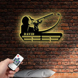 Personalized Trap Shooting Metal Sign Wall Art with LED Light Shooting Metal Wall Decor Sport Gift Shooting Sport Lover