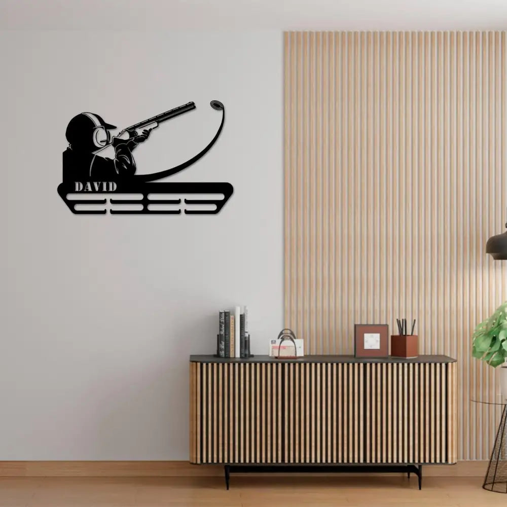 Personalized Trap Shooting Metal Sign Wall Art with LED Light Shooting Metal Wall Decor Sport Gift Shooting Sport Lover