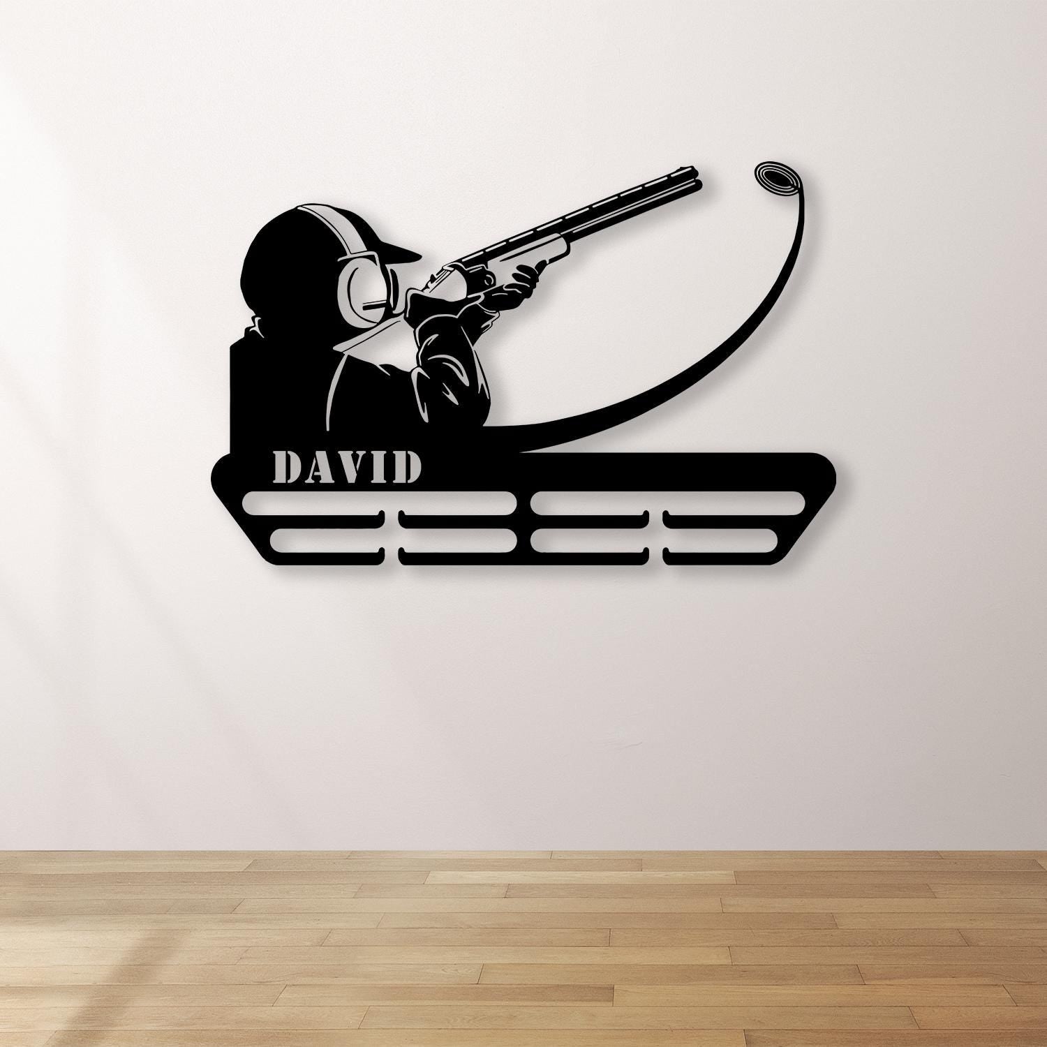 Personalized Trap Shooting Metal Sign Wall Art with LED Light, Shooting Metal Wall Decor, Sport Gift, Shooting Sport Lover, Home Decor