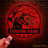 Personalized Tree Climbing Metal Wall Art with LED Lights Arborist Name Sign Lumberjack Gifts Tree Climber Decor for