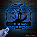 Personalized Tree Climbing Metal Wall Art with LED Lights Arborist Name Sign Lumberjack Gifts Tree Climber Decor for